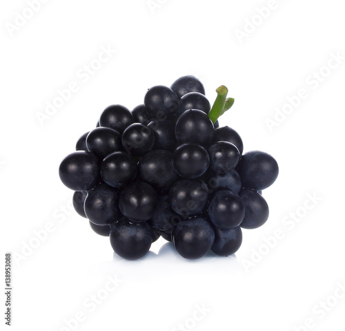 Black grapes.Isolated on a white background