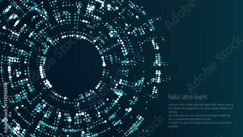 Radial Lattice Graphic Design. Abstract Vector Background. Funnel, Black Hole.