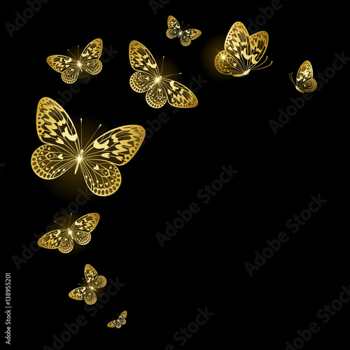 Photography Stylized Gold Butterflies