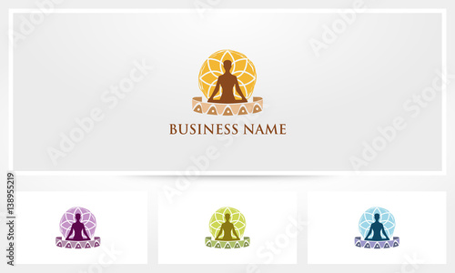 Meditation Yoga Lotus Mandala Logo
