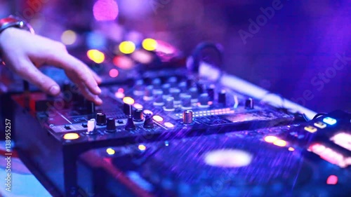 Dj mixing at the night club