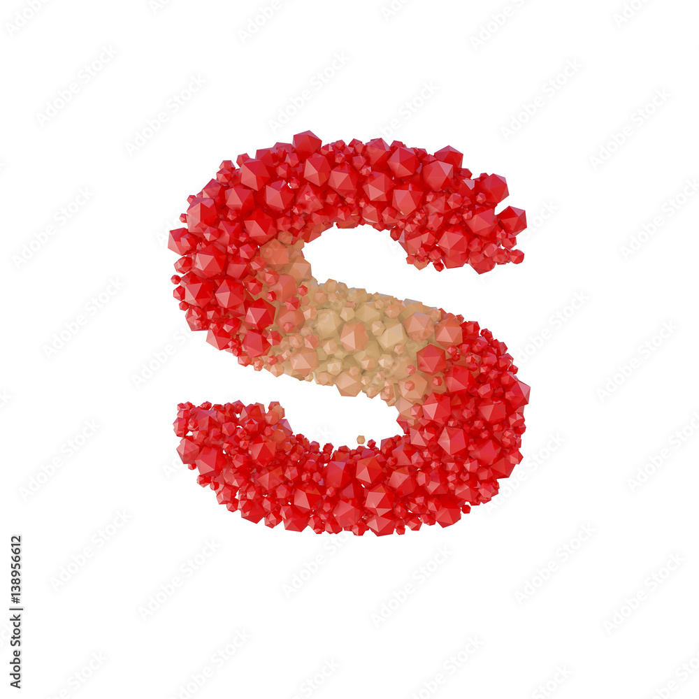 Super realistic 3d rendering of alphabet with crystal Super realistic 3d rendering of alphabet with crystal