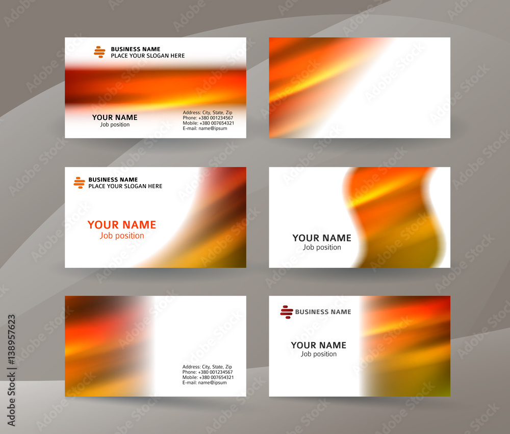 business card layout template set23