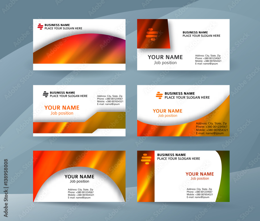 business card layout template set27