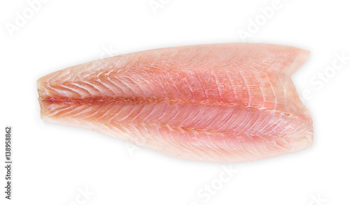 Fresh fillet of sea bass on a white background