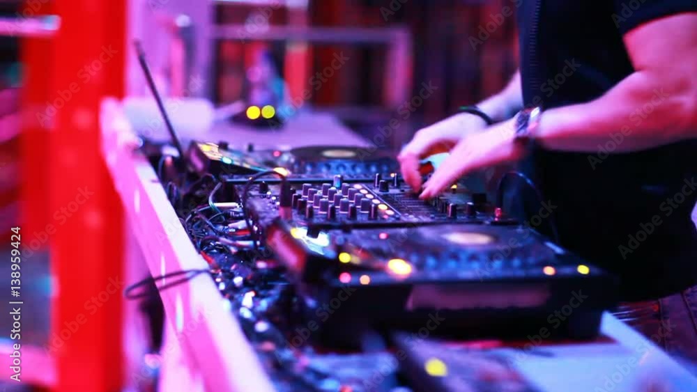 Dj mixing at the night club Dj mixing at the night club