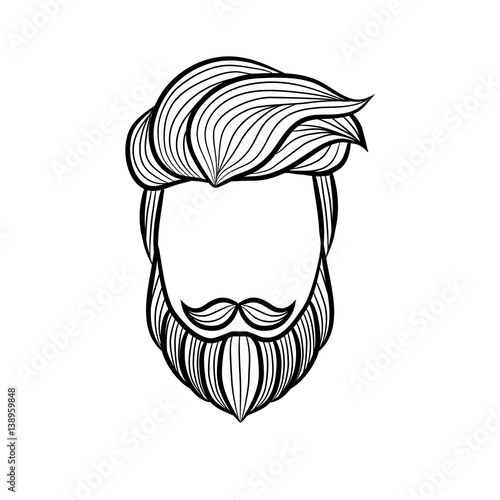 Beard man logo element - vector illustration