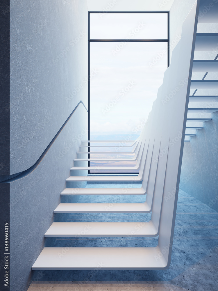 Fototapeta premium modern stairs in penthouse