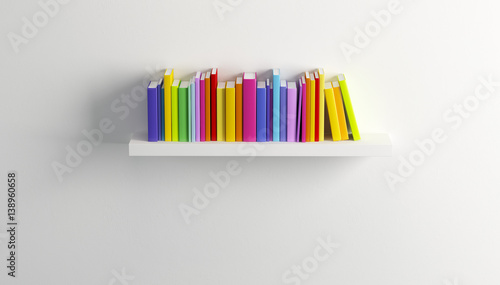 shelf with multicolored books
