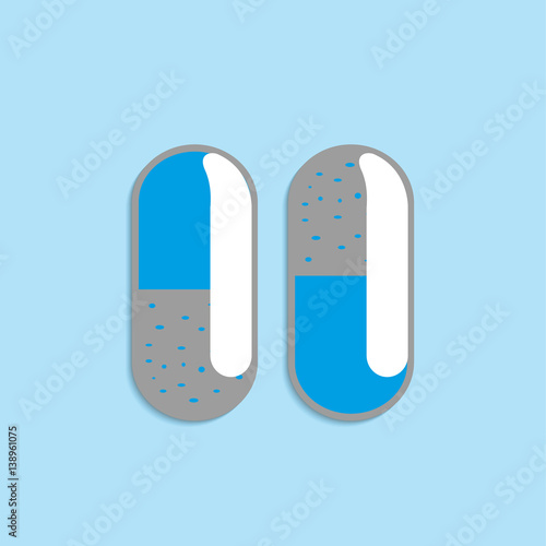 Capsules with a medicine. Vector icon.