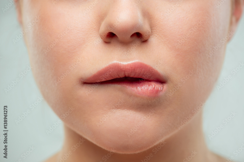 Obraz premium The close up shot of woman lips