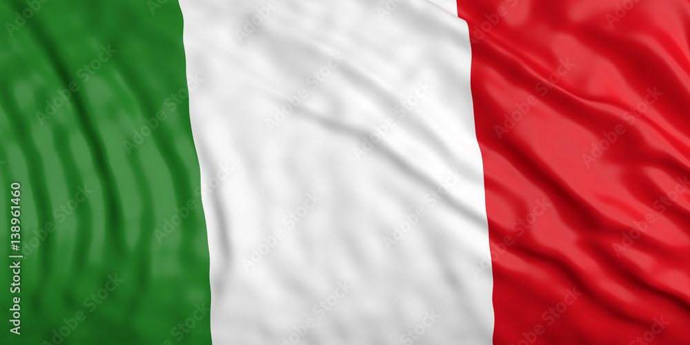Waiving Italy flag. 3d illustration
