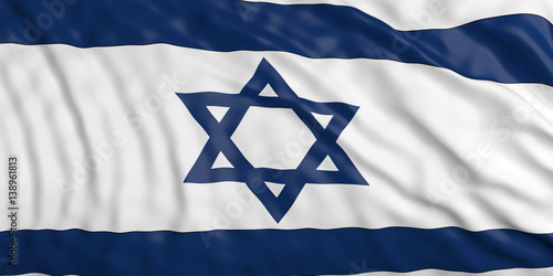 Waiving Israel flag. 3d illustration