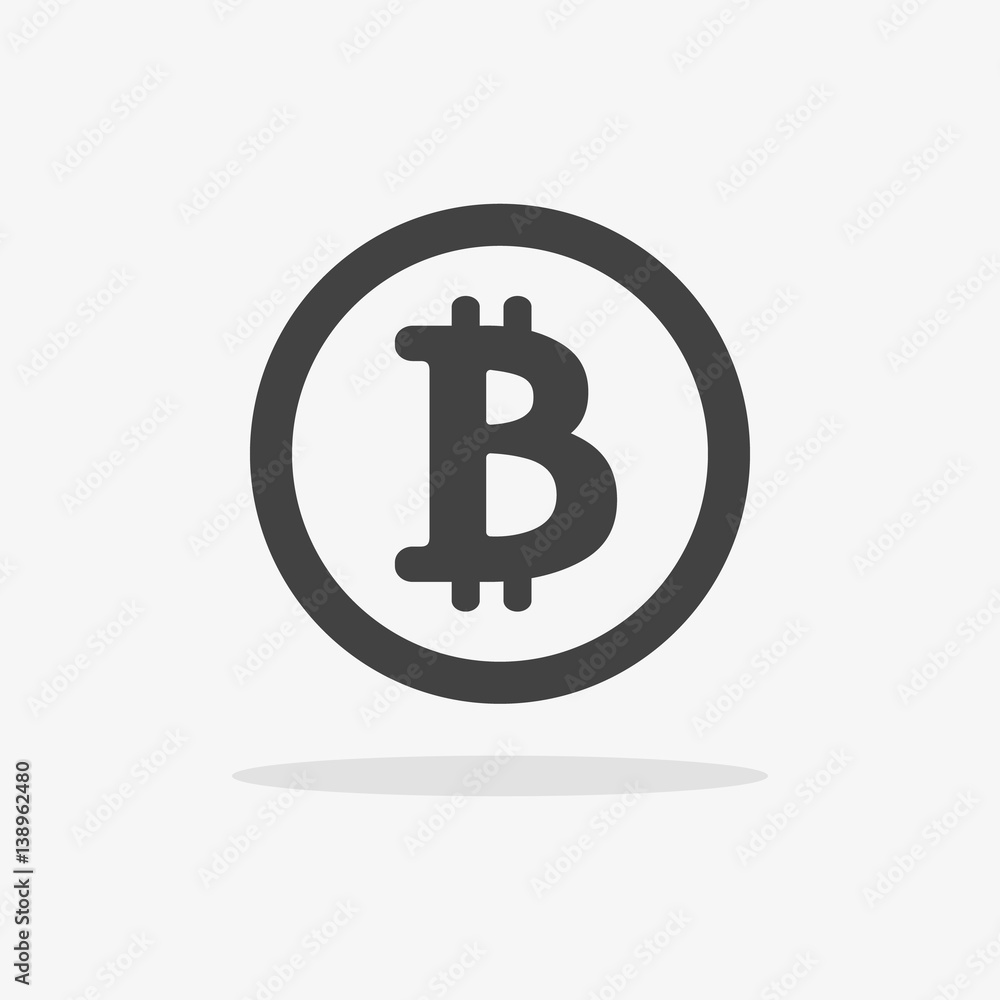 Bitcoin icon. Vector illustration style is flat iconic symbols, gray color, white background. Bitcoin icon. Vector illustration style is flat iconic symbols, gray color, white background.