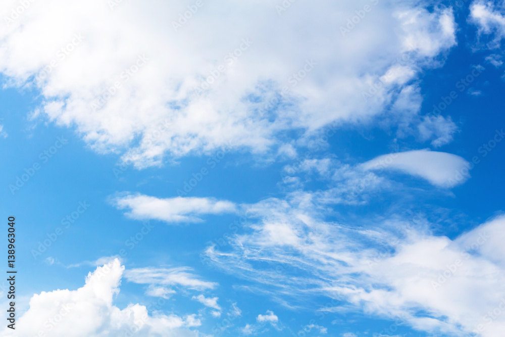 Fototapeta premium blue sky background with tiny clouds