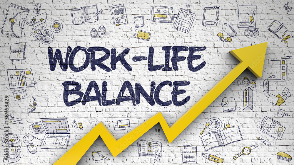 Work-Life Balance Drawn on White Brickwall. Stock Illustration | Adobe ...