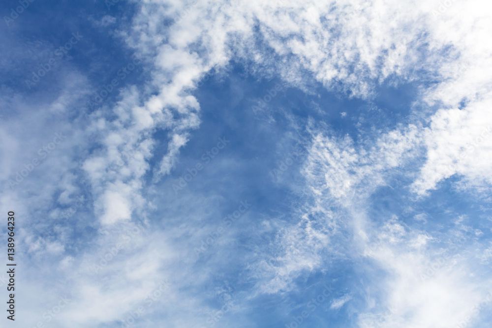 Fototapeta premium blue sky background with tiny clouds