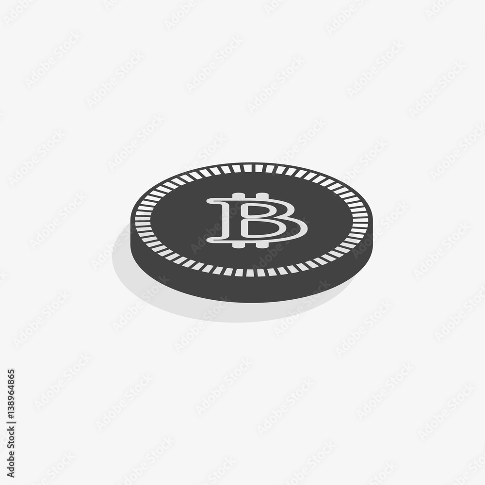 Bitcoin icon. Vector illustration style is flat iconic symbols, gray color, white background. Bitcoin icon. Vector illustration style is flat iconic symbols, gray color, white background.