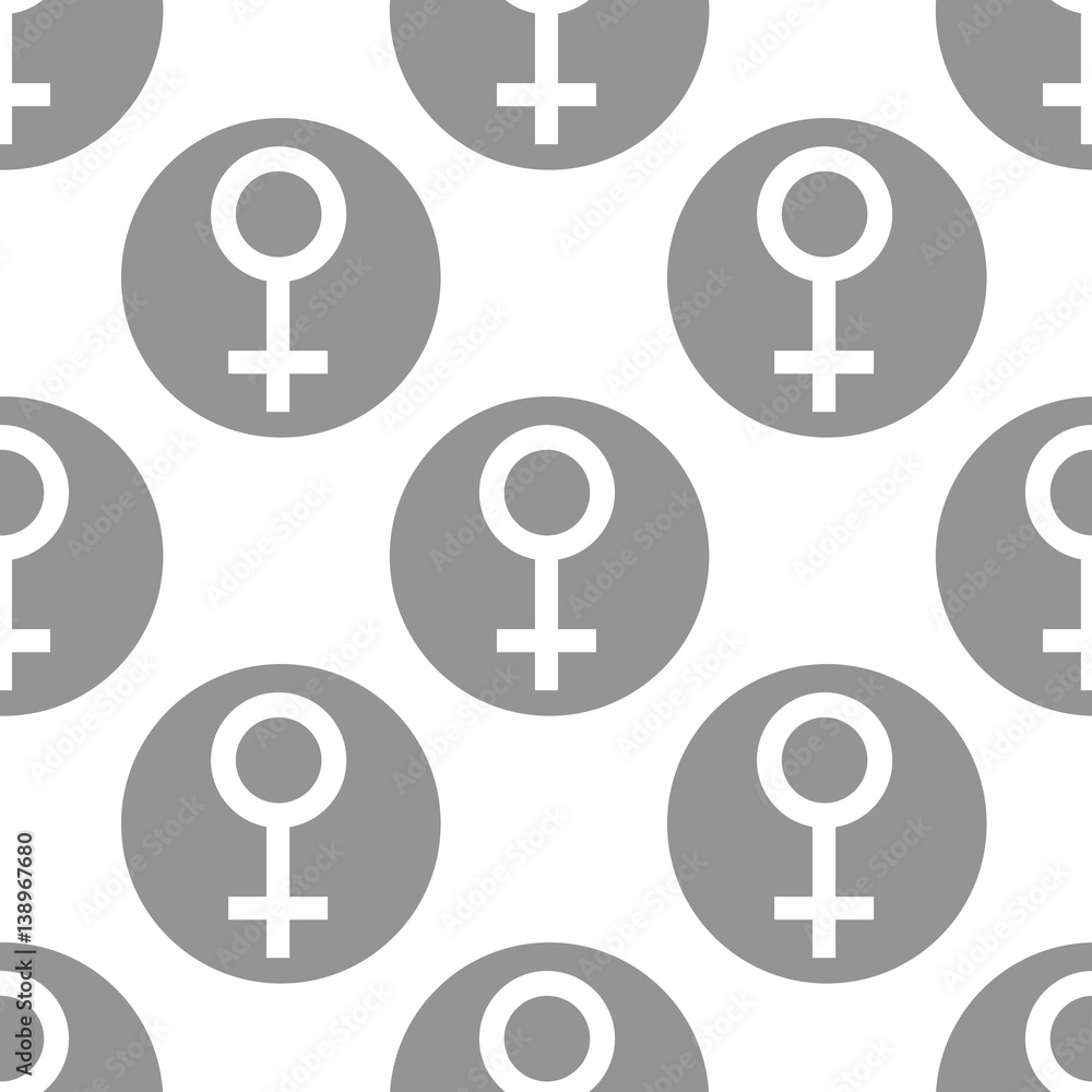 Seamless pattern. Sex symbols. Gender woman flat symbols. White Female abstract symbols in gray circle. Vector Illustration Seamless pattern. Sex symbols. Gender woman flat symbols. White Female abstract symbols in gray circle. Vector Illustration