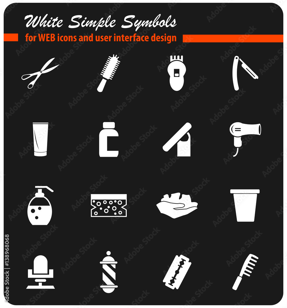 Obraz premium barbershop icon set