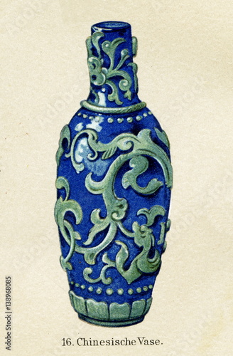 Obraz na płótnie Chinese vase (from Meyers Lexikon, 1895, 7/624/625)
