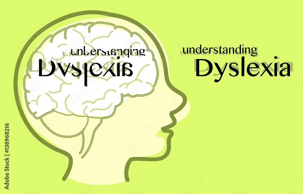Understanding dyslexia seeing like a dyslexic, vector - obrazy, fototapety, plakaty 