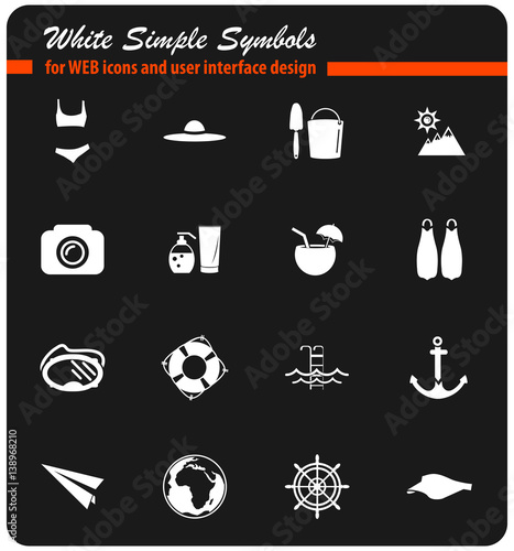 beach icon set
