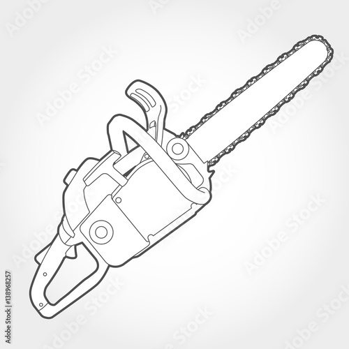 Gasoline-powered chain saw silhouette