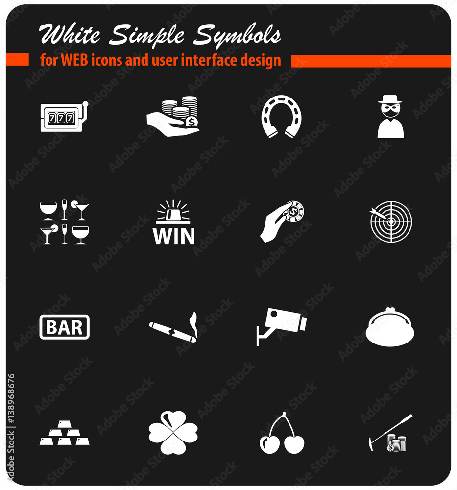 Obraz premium casino icon set