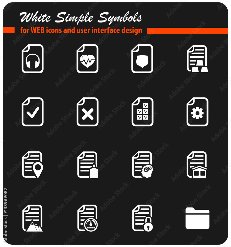 documents icon set documents icon set