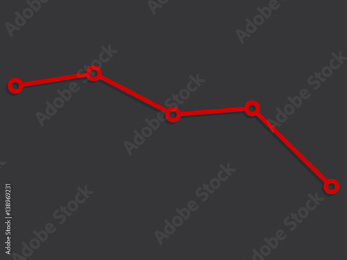 Line graph with points. Chart. Statistics.