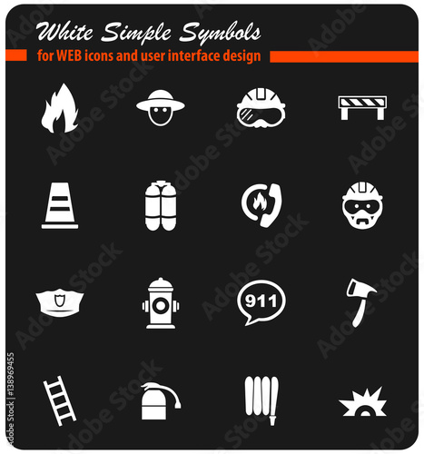 fire brigade icon set