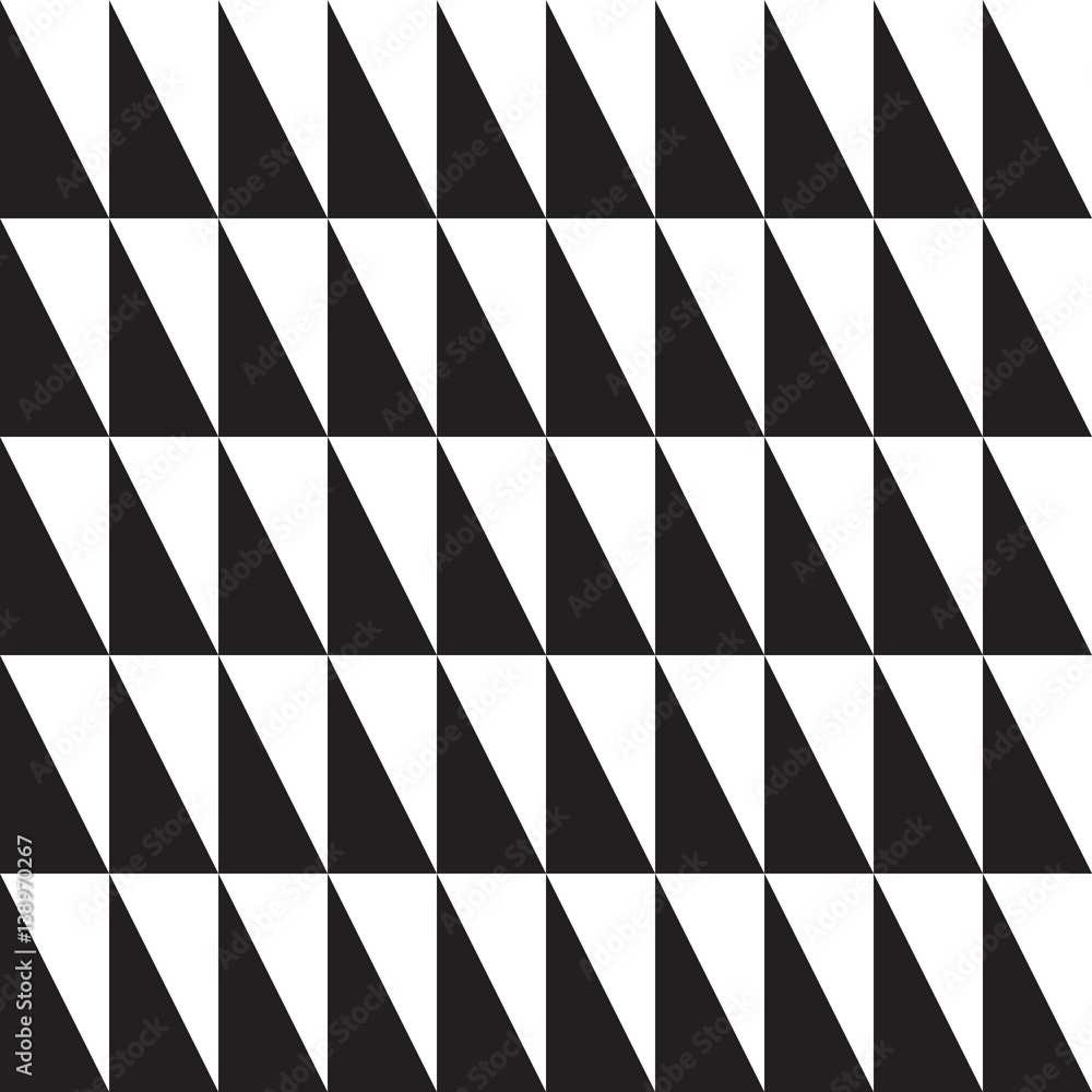 Monochrome triangles, seamless vector pattern