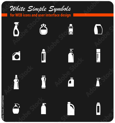 household chemicals icon set