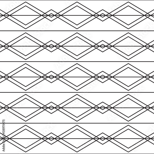 Elegant pattern with thin linear rhombuses. Seamless vector