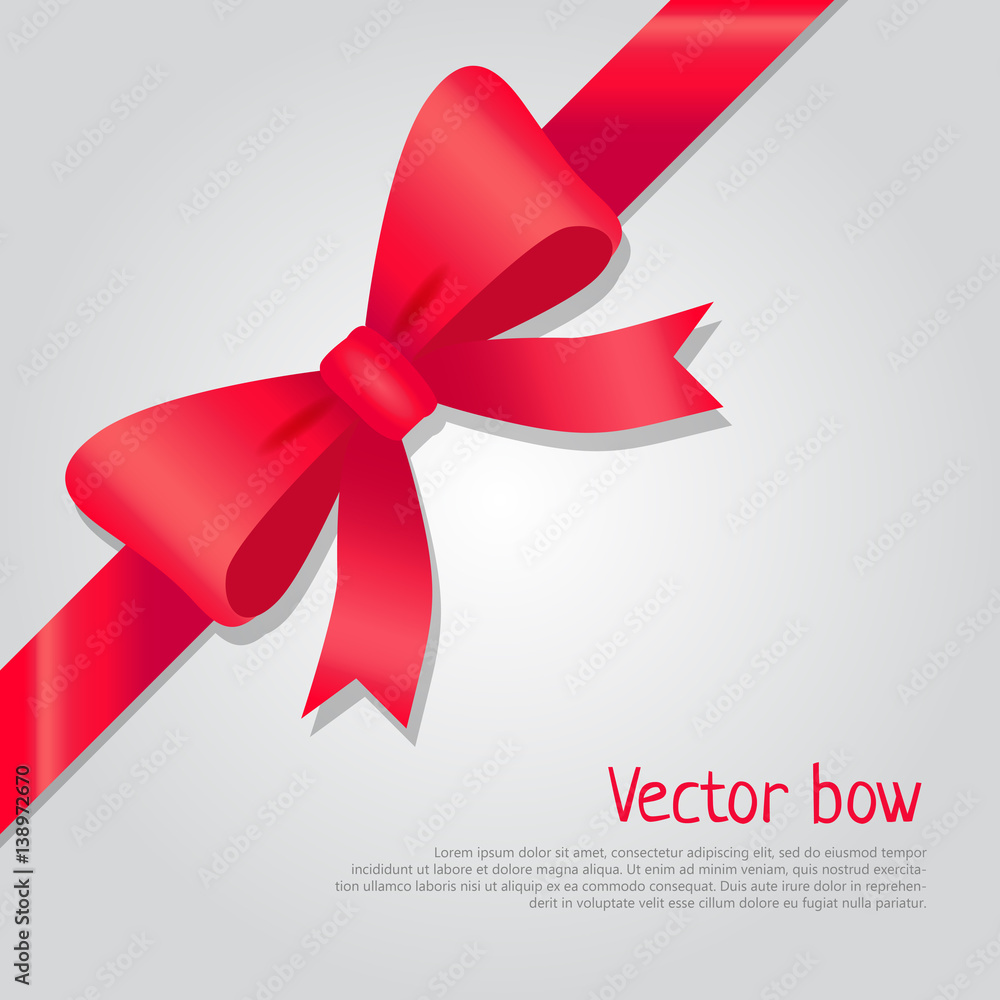 Vector Red Bow. Colourful Ribbon. Cartoon Style Vector Red Bow. Colourful Ribbon. Cartoon Style