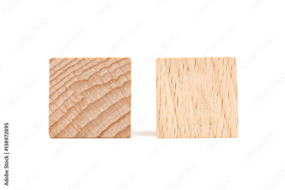 Wooden cubes on white background Wooden cubes on white background