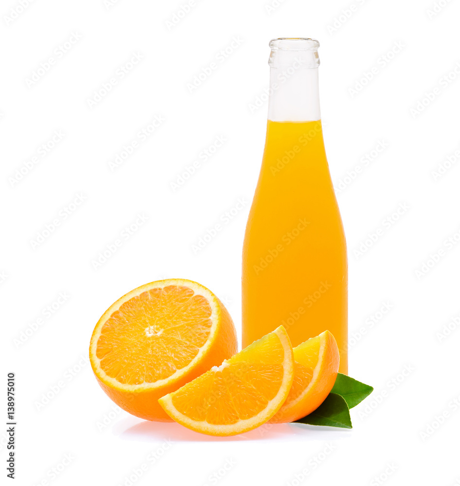 Citrus fruit with a bottle of orange juice Citrus fruit with a bottle of orange juice