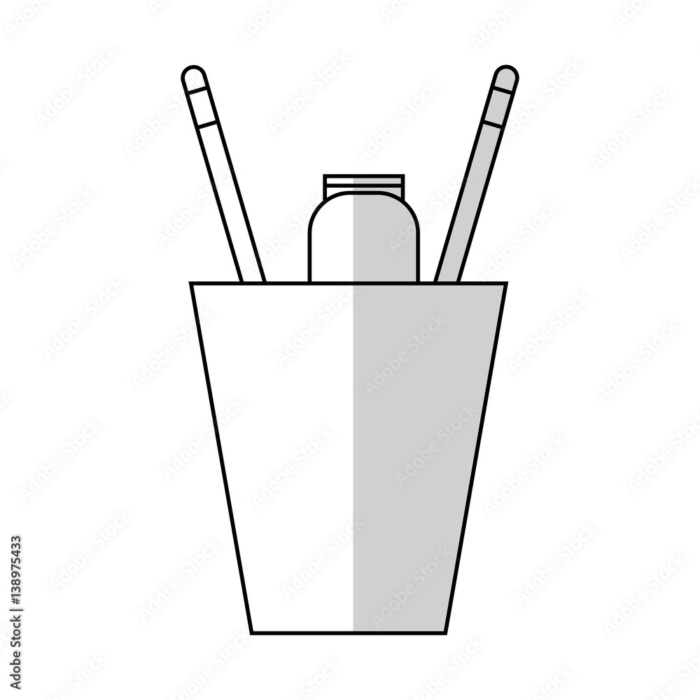 cup with pencils over white background. vector illustration cup with pencils over white background. vector illustration