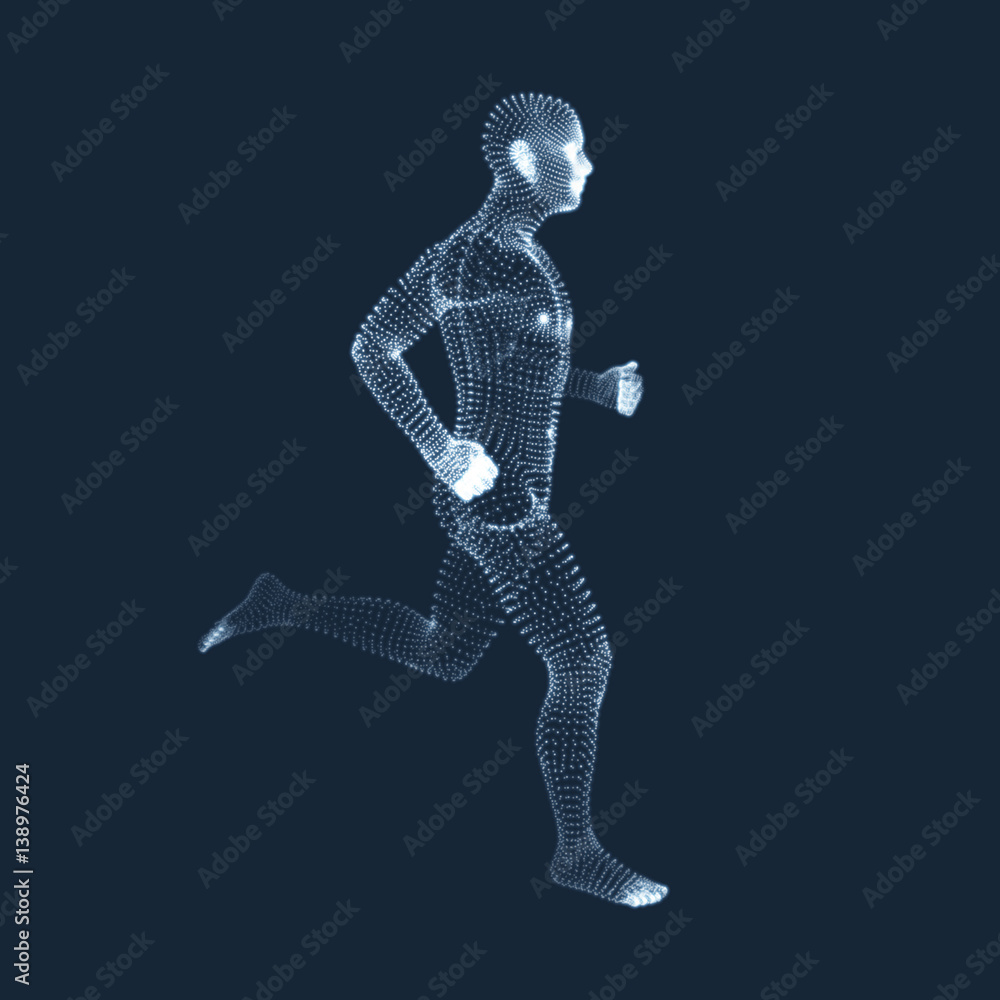 Running Man. Vector Graphics Composed of Particles. Running Man. Vector Graphics Composed of Particles.