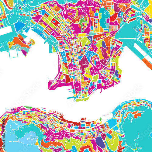 Hong Kong Colorful Map