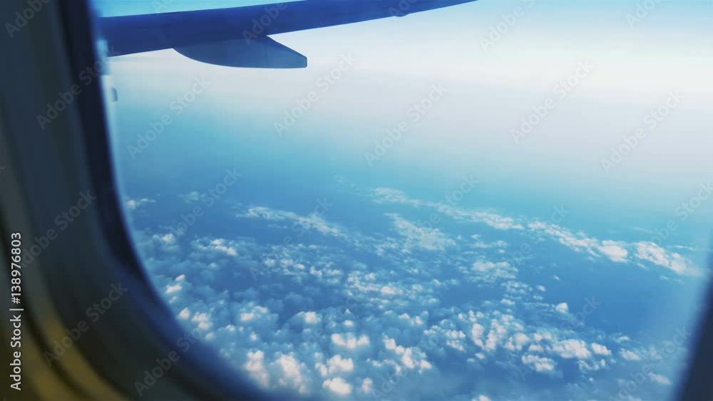  High quality video of airplane window in 4k