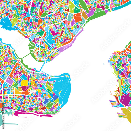 Istanbul Colorful Vector Map
