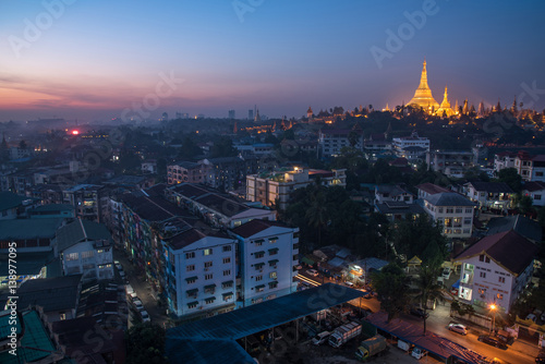 Shwedagon pagoda in Yangon, Myanmar