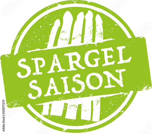 grüner Button Spargelsaison mit Spargel