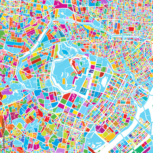 Tokyo, Japan, Colorful Vector Map