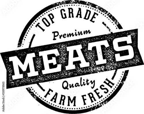 Vintage Meats Butcher Shop Sign