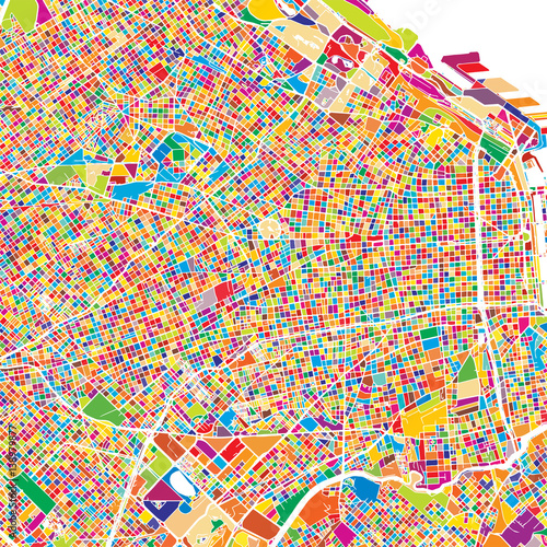 Buenos Aires Colorful Map