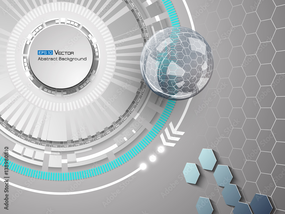 Obraz premium Sphere on grey background