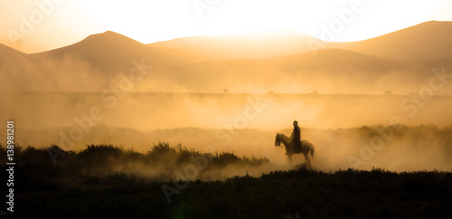 Wallpaper Mural A man riding horse silhouette Torontodigital.ca